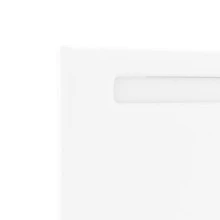 Kopfteil mit  -Streifenleuchten Wandmontiert Weiß 90 cm PVC