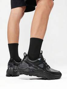 All Season Men's Basketball Shoes, Training Shoes, New Large Size Men's Shoes, Rubber Sole, Student Sports Casual Shoes, High Elasticity Shoes (Random Sole Pattern) - Black - View 2