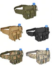 Tactical Water Bottle Waist Bag Waterproof Nylon Durable Travel Waist Bag Unisex Sports Waist Bag Hunting Hiking Waist Bag Multi-Pocket Canvas Bag Suitable For Outdoor Travel Camping Hunting Running Cycling Fishing Tactical Backpack Camping Essential Water Bottle Hiking Gear