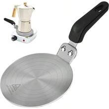 Difusor de Calor para Estufa, Placa Difusora de Acero Inoxidable con, Dimetro 20cm, Apto para Coccin Lenta y Calentamiento Uniforme, Compatible con Estufas de Induccin, Gas y Elctrica - Plateado - Ver 2