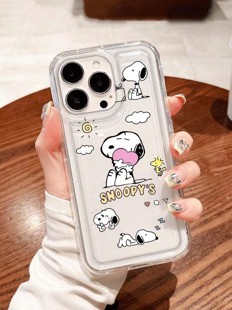 Ốp lưng điện thoại thời trang TPU IP Elements hình Snoopy dễ thương, trong suốt, chống rơi vỡ, thích hợp làm quà tặng ngày lễ, tương thích với Apple XS/XS Max/XR/11 12 13 14 15 16 Pro/Pro Max/14 15 16 Plus/17, unisex, cũng tương thích với điện thoại , quà tặng sinh nhật. - Nhiều màu - Xem 1