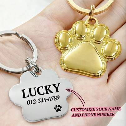1pc Custom Dog Tags Personalized Pet, Custom Dog Tags Fashion Personalized Double Sided Carved Cat And Dog Tags Carved Pet Bone Shape Personalized Dog ID Tags Carved Cat Dog Puppy Pet Dog Tags Luxury Collar Tags Dog And Dog