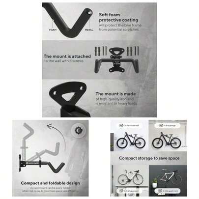 Wall Mounted Bike Rack - Bike Wall Mount Bike Hanger Bike Wall Mounts Wall Bike Rack Bike Hangers Garage Wall Bike Rack Wall Bike Hooks Wall Bike Hook