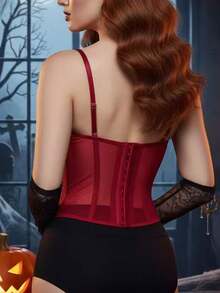 EZNV 1 chiếc áo ngực định hình thời trang nữ - Áo ngực ren gợi cảm, thích hợp cho các bữa tiệc/du lịch/kỳ nghỉ (Giáng sinh, Ngày lễ tình nhân, Halloween) - Màu Đỏ Sâu - Xem 5