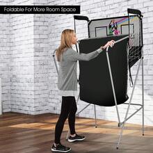 GCCSJ Indoor Basketball Hoop2-Player Electronic Basketball Arcade Game - 8-In-1 Multi-Game Indoor Sports Fun With LED Scoring & 4 Balls, Heavy-Duty Foldable Hoop For Basement, Game Room, Man Cave & Family Game Night (Black) - Black - View 11