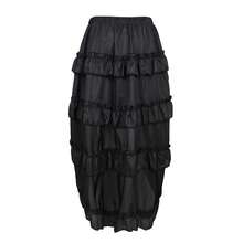 Zhitunemi Women's Steampunk Skirt Ruffle High Low Outfits Gothic Plus Size Pirate Dressing{"Size_name":"Medium-Large","Color_name":"Black"} - Black - 查看 4