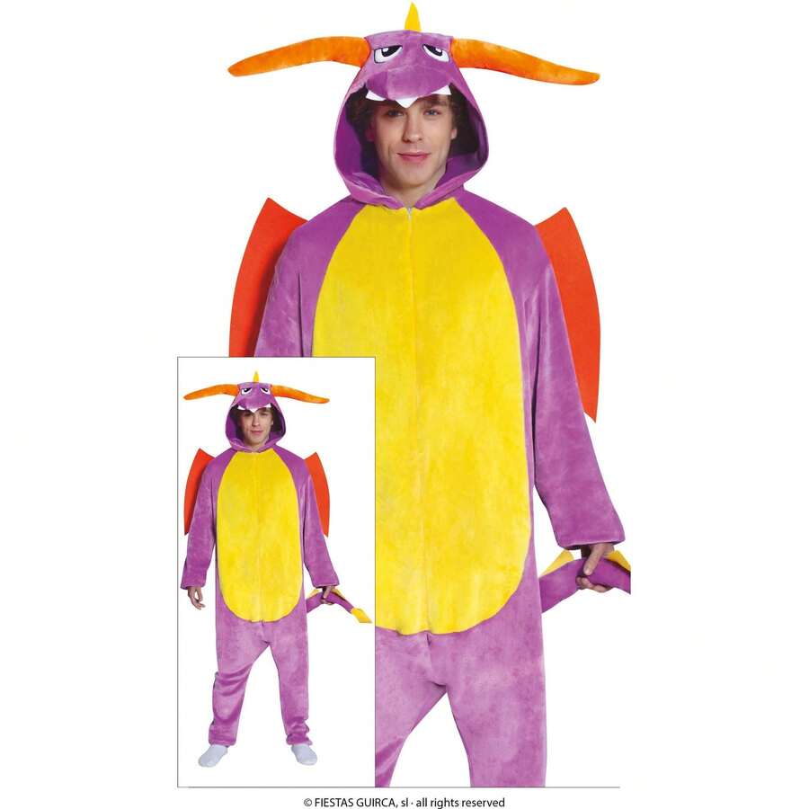 Fiestas Guirca Adult Dragon Costume In Multiple Sizes, Colorful And Playful Fantasy With Fun Details, Ideal For Parties, Costumes And Themed Celebrations, Perfect For Creating Memorable Moments And Fun At Special Events - FREE Shipping ✅ Delivery Within 24/48 Hours To Spain (Peninsula)