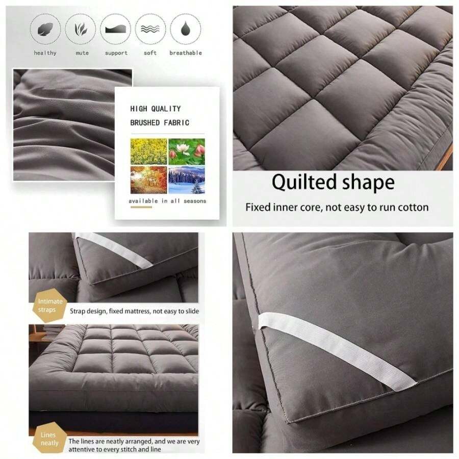 Japanese Thick Mattress Folding Mattress, Floor Mattress, Futon Mattress, Portable Sleeping Student Dormitory, Roll - Single Double Floor Mattress - Caqui + 180*200cm - Ver 1