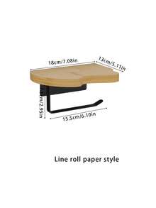 1pc Stylish Bathroom Tissue Holder - Space-Saving Roll Hanger With Wipes Dispenser And Storage Box For Convenient Organization - Easy Installation And Rust-Resistant Design
