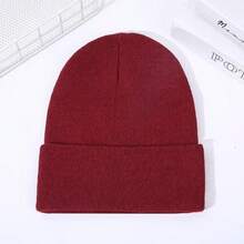 Gorro de acrílico negro elegante, gorro de invierno de estilo Y2K tejido, cómodo y cálido para uso diario, lavable a mano, gorro elástico tejido, unisex, perfecto para el invierno, regalo ideal para entusiastas de la moda