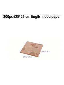 200/100/50 ark, vintagetryckt vaxpapper, fettsäkra matomslag, engångsmatomslag, airfryer-foder, för sandwich, hamburgare, stekt kyckling, etc., köksredskap, kökstillbehör - Multifärgad - Visa 13