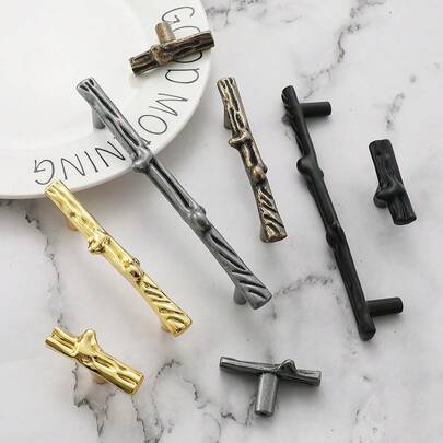 مقبض سحب على الطراز الحديث البسيط لفرع الشجرة، مصنوع من سبيكة الزنك، للأدراج والخزائن والخزانات الجانبية وخزائن التخزين والأبواب، إكسسوارات أجهزة الأثاث