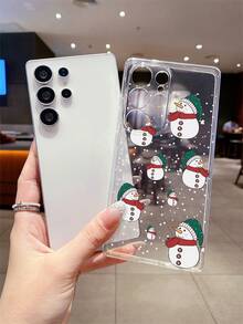 1pc Christmas Snowflake, Carrot Button, Polka Dot Snowman Transparent TPU Shockproof Phone Case, Suitable As Holiday Gift For Partner And Friends, Compatible With Apple XS/XS Max/XR/11 12 13 14 15 16 17 Pro/Pro Max/14 15 16 Plus, Nothing, Pixel, INFINIX, Redmi Series