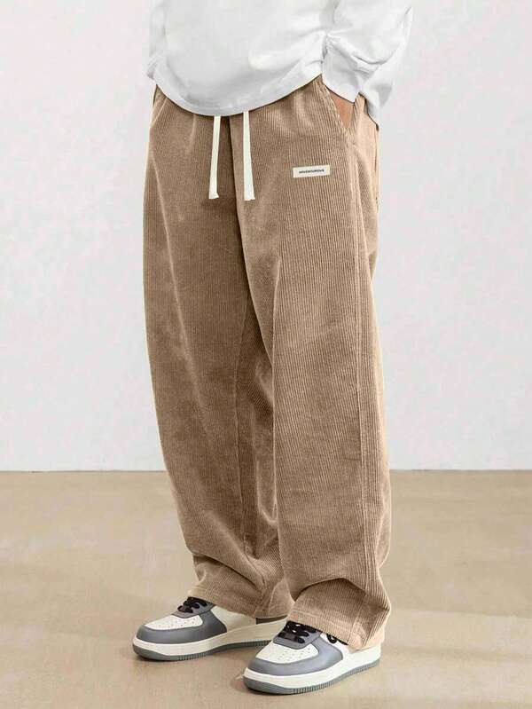 Vintage amerikanische Cord Gerade Bein Lässig Hose für Herren, vielseitige Kaffeefarbe, für Herbst und Winter