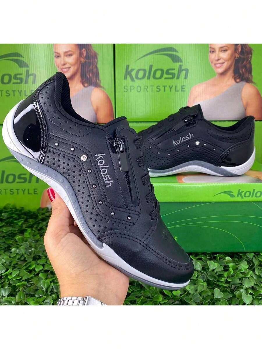 Kolosh Casual Easy-To-Fit Sneakers With Zipper For Women - 黑色 - 查看 1