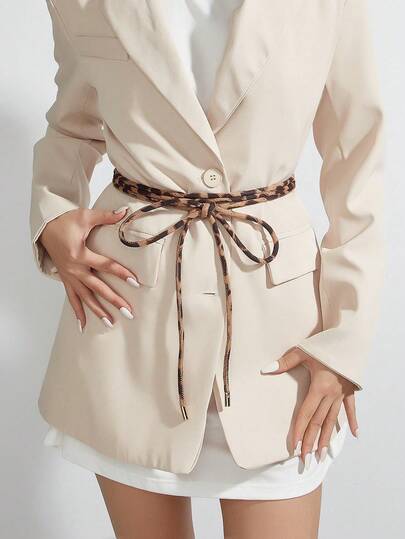 1pc Boho Vintage Hollow Circle Solid Color Patchwork Waist Rope, Western Cowgirl Women's Belt, Versatile For Dresses, Daily Wear, Vacation, Music Festival, Halloween