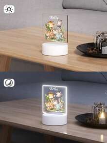 客製化 LED 小夜燈，壓克力板印製照片與文字，高品質客製化，獨特理想禮物，適合送給朋友或作為節日裝飾禮物 - 4款3mm小方形 + - 查看 11