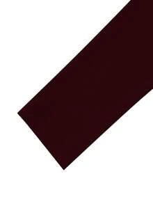 Vestido mini de mujer de unicolor elegante con cuello alto, manga larga, detalles de botones, cintura ajustada y falda acampanada - Burdeos - Ver 6