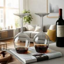 Flipglass Upside Down Wine Glass, 14 Fluid Ounce Long Stem Inverted Cocktail Glasses, Unique Fun Creative Stem Cups For Women Men Birthday Anniversary, Valentine, Christmas, Party Gift - White - View 3