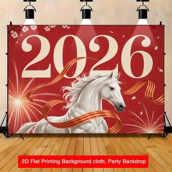 2D平面横幅这款多功能派对家居装饰非常适合新年派对 - 无需电源，是送给家人、朋友和挚友的完美礼物。2026新年快乐