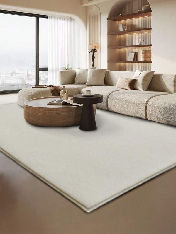 1pc Autumn/Winter New Coral Fleece Area Rug, Modern Minimalist Earthy Tone Solid Color Room Decor, Soft & Cozy Fabric, Comfortable Underfoot, Creates Warm Home Atmosphere, Machine Washable, Suitable For Living Room, Bedroom, Dressing Room, Tatami Room, Tea Room And Other Indoor Spaces, All Season Use | Ideal Gift For Autumn/Winter, Adds Texture To Home Decor, Suitable For Valentine's Day, Christmas Room Decoration