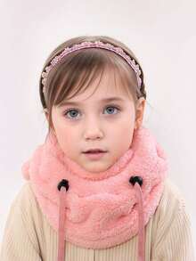 1 件可爱的儿童冬帽，带耳罩和一体式颈部保暖器 - 非常适合滑雪和骑自行车等户外活动；厚实的防风设计，更加温暖。 - 彩色 - 查看 3