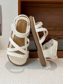 1 Pair Children's Woven Strap Sports Outdoor Sandals, Breathable And Durable, Won't Cause Foot Fatigue - Beige - View 6
