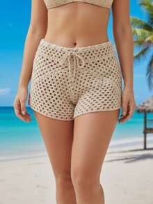 Women's Crochet Shorts Beachwear Pool Boho Summer Handmade Sea - thô - Xem 3