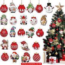 12pcs/36pc Christmas Ball Pendant Wooden Pendant Christmas Decoration ,2D Three-Dimensional Ornaments, Not 3D. This Pendant Is A Wooden Flat Single-Sided Pendant, Not A Sphere Home Decoration Decoration Decoration Family Atmosphere Christmas Tree Decoration Pendant, Party Decoration Supplies - Wooden Pendant Christmas Decoration-christmas Tree Decoration - View 16