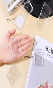 20 Pcs Mini Cd Keychain Album Cases Plastic Cd Cases Clear DVD Cover Bulk DVD Jewel Keyring Music Blank Mini Compact Disc Holder Pendant Personalized For DIY Backpack Hanging Decor Gifts - 白色 - 查看 6