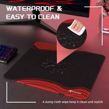 MAGIC-REFINER X ATTACK SHARK Gaming Mouse Pad, Fabric, Ultra-High-Density Microfiber Fabric, Non-Slip Rubber Base, Accurate Positioning, High Precision, Fast Start & Stop, Waterproof, Stain-Resistant, Heat-Resistant, Wear-Resistant, Well-Balanced, Compatible With Laser And Optical Mice, Dedicated To FPS Games (440*400*40mm, Red & Black)