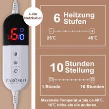 Flanell Heizdecke mit Abschaltautomatik, Elektrische Wärmedecke Bett Wärme Decke ETL für Home & Office Schnelle Flanell Waschbar,  elektrische Decke, sichere Heizdecke, 6 Heizstufen 1~10 Stunden Auto-Off-Timer Überhitzungsschutz