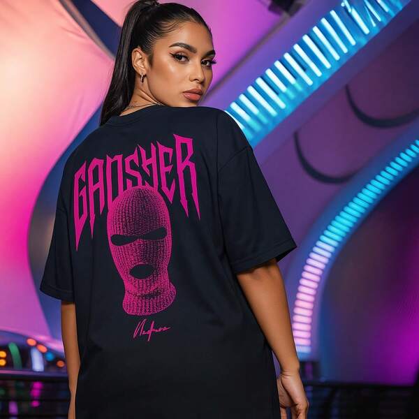 Camiseta Oversized Streetwear Pink Gangster Envio Imediato