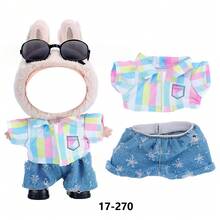 New Casual Fashion Outfit Set, Includes T-Shirt, Shirt, Tulle Skirt, Princess Dress, Overalls, Compatible With 17cm FORLABUBU Dolls (Doll And Shoes Not Included) - Multicolor - View 9