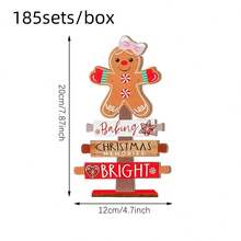 2 cái/bộ, 1/185 Bộ Cây thông Noel bằng gỗ để bàn, biển gỗ để bàn được thiết kế hình người bánh gừng, đồ trang trí Giáng sinh mini mộc mạc cho gia đình, khách sạn, cửa hàng, quán bar, trang trí bàn chợ - Nhiều màu - Xem 11