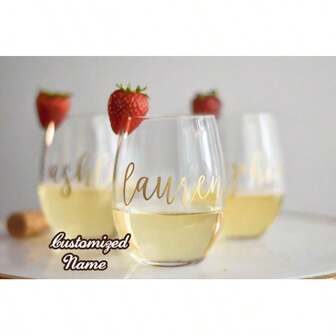Bridesmaid Gift, Bridesmaid Wine Glasses, Personalized Stemless Glass, Personalized Wine Glass