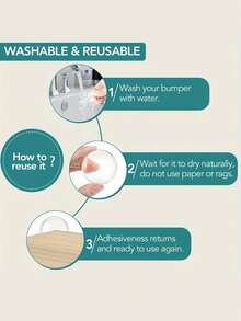 5/4/3/2 miếng cao su bảo vệ tường, chặn cửa tự dính, trong suốt mềm dẻo, chống thấm nước, có thể tái sử dụng cho tủ lạnh, nhà để xe, văn phòng, phòng tắm, nhà bếp - Nhiều màu - Xem 7