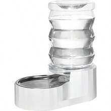 RIZZARI Automatic Pet Waterer Gravity Stainless Steel Water Dispenser 7L For Cats And Small Dogs - White - View 1