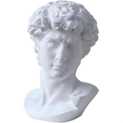 Noguez. Estatua de David, Busto Decorativo para el Hogar o la Oficina, Escultura de Resina Creación de Miguel Ángel, Arte Renacentista.(default)