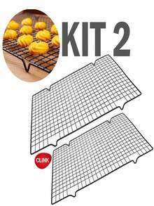 Kit Of 2 Nonstick Clink Racks For Cooling Food, Cakes And Cookies - Multicolor - View 11