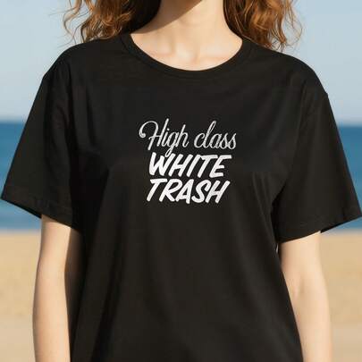 Tennessee Merchant High Class White Trash T Shirt Small Black