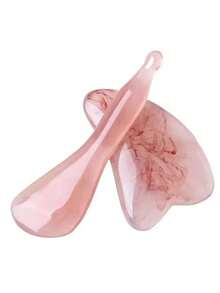 Natural Cherry Blossom Pink Gua Sha Facial Massage Tool Set, Professional Salon Muscle Relaxation Facial Gua Sha Tool Set, Fitness - Multicolor - View 5