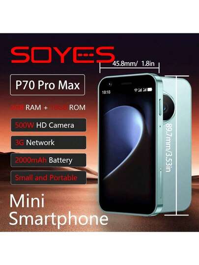  SOYES P70 Pro Max 配备 3.0 英寸高清屏幕，搭载 Android 8.1 系统，配备 2GB RAM + 16GB ROM，并配备 2000mAh 电池，持久续航，无需频繁充电。无论是短途通勤的影音娱乐，还是户外旅行的应急续航，都能满足您的需求。