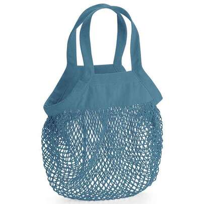 Westford Mill Mini Mesh Cotton Grocery Bag (Blue) - 100% Mixed - (RW7986)