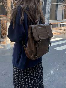 日本JK风格学院风背包复古包大容量大学生斜挎包时尚通勤背包女 - 彩色 - 查看 4