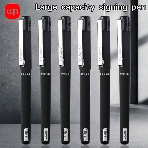 WUQIANNIAN 3/6pcs Business Signature Pens With Large Capacity 1.0mm Black Ink Refill, Suitable For Daily Writing, Signing, Office, And Business Use, Back To School Season