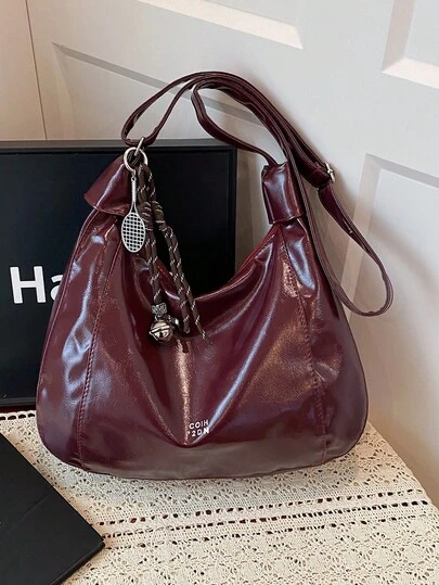 Burgundy Fashionable Design Tote Bag, Women's Large Shoulder Bag , Red Bag , Burgundy Bag