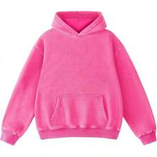 FAIABLE Mens Hoodies Oversized Unisex Wash Hoodie Heavyweight Fleece Vintage Cotton Sweatshirt Men Women Streetwear - 粉色 - 查看 11