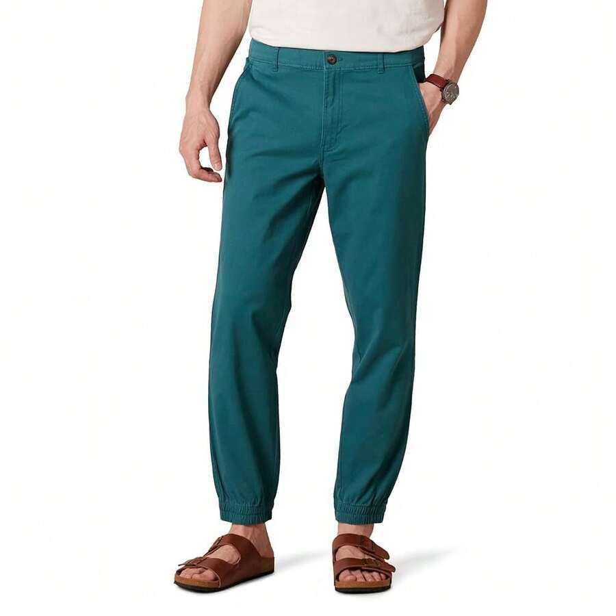 Essentials Men's Straight-Fit Chino Jogger Pant{"Size_name":"X-Large","Color_name":"WashedTealGreen"} - 綠色的 - 查看 1