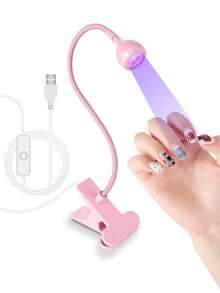 LIMEGIRL 1个LED UV美甲灯，用于固化凝胶指甲油，夹式柔性桌面迷你USB美甲灯，便携式美甲烘干机，美甲沙龙工具，带夹子的小型美甲灯，可弯曲，高度灵活，USB供电，一键启动 - 彩色 - 查看 8